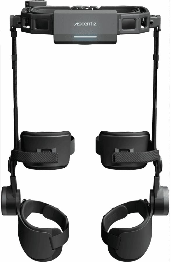 Ascentiz K with its waist unit, knee linkages and leg straps.