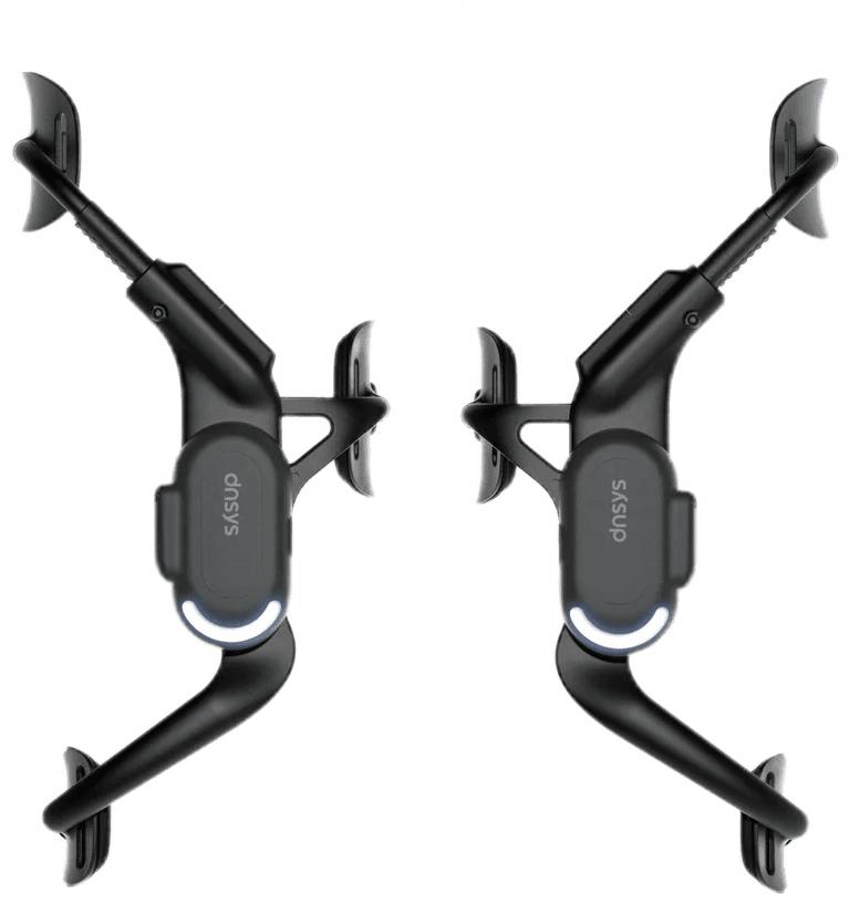 DNSYS Z1 Carbon with paired knee units and upper and lower leg straps.