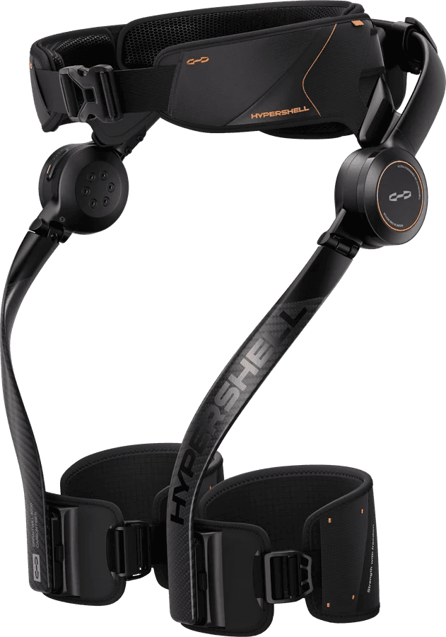 Hypershell X Ultra S, showing the waist belt, side motors and thigh straps.
