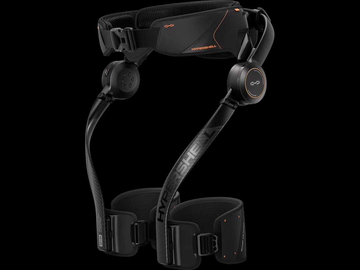 Hypershell X Ultra S, showing the waist belt, side motors and thigh straps.